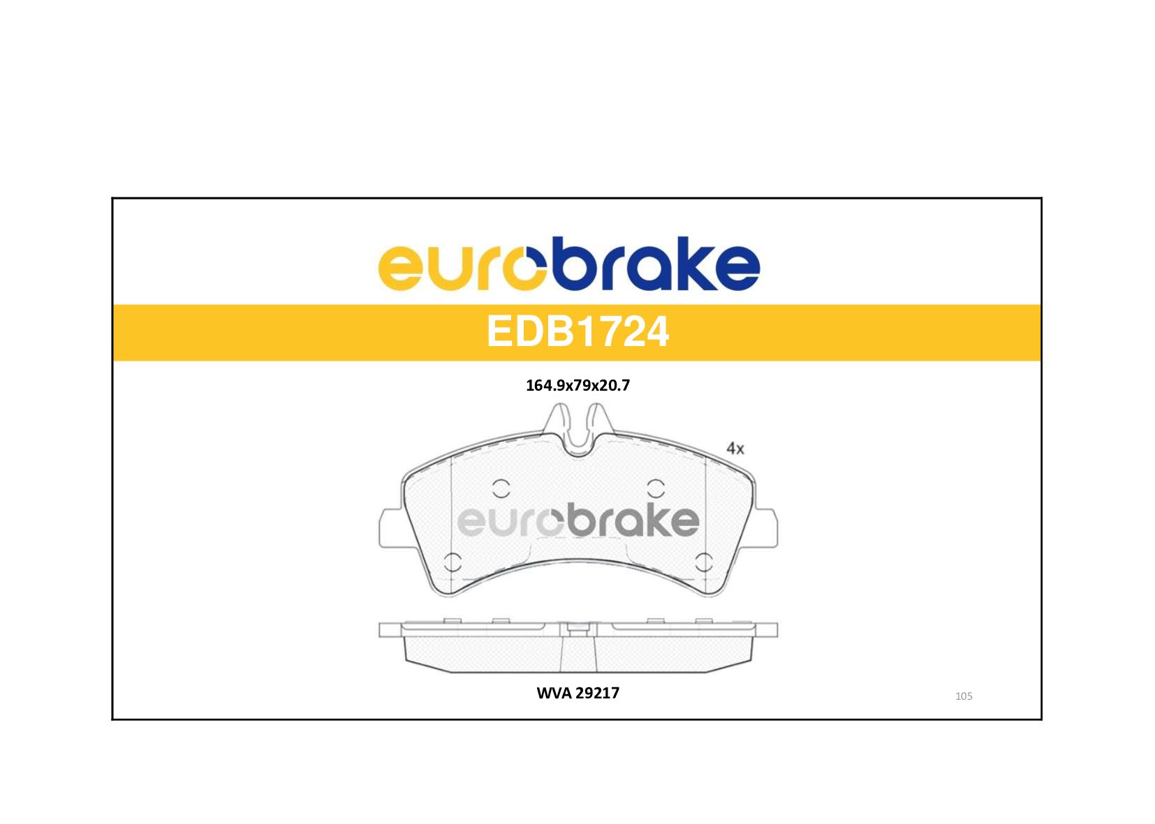 FREN BALATASI ARKA CRAFTER SPRINTER 2.5 TDI 06=> CIFT TEKER - EUROBRAKE - OEM 0044208120
