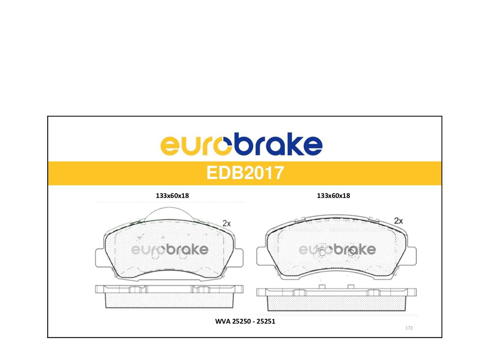 FREN BALATASI ON P301 P308 II 13> C-ELYSEE 1.2 VTI 12> C4 CACTUS 14> - EUROBRAKE - OEM 1608691380