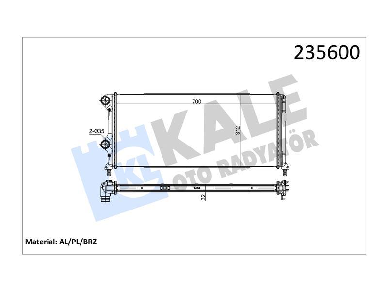 SU RADYATORU DOBLO 1.3 MJET 1.3 1.9 JTD 2001-2010 - KALE - OEM 46807378