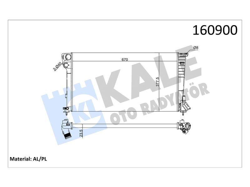 RADYATOR PARTNER BERLINGO XSARA 306 1.9D DW8 (98 02) 2 SIRA AL+PL - KALE - OEM 1331.Y8