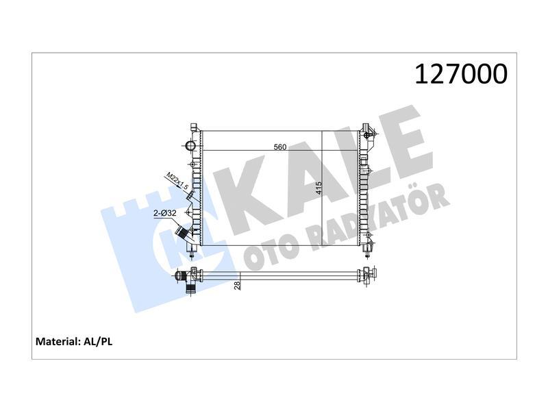 RADYATOR LAGUNA ESPACE 1.6 1.8 2.0 KLIMALI 2 SIRA AL+PL - KALE - OEM 7701499549