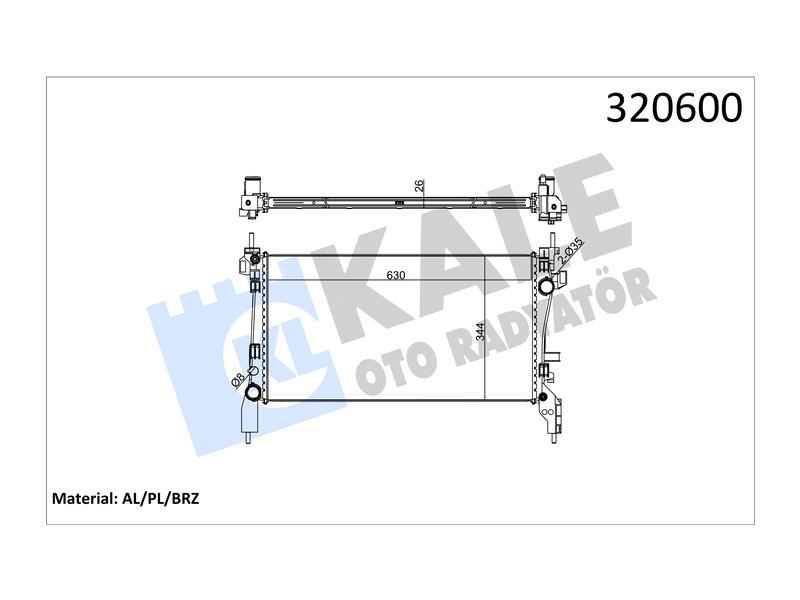 RADYATOR BIPPER NEMO 1.4 1.6HDI AL/PL/BRZ - KALE - OEM 51790709