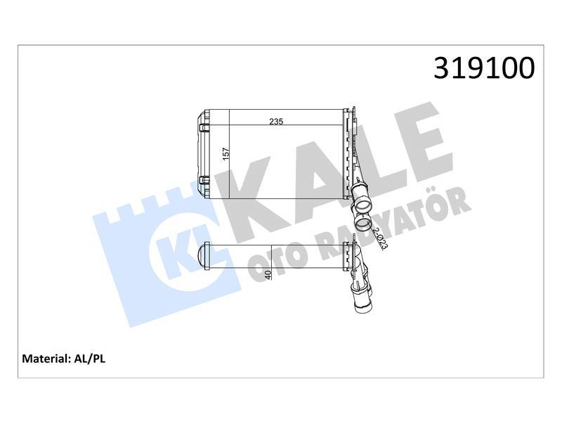 KALORIFER P306 BERLINGO (AL. TUP) 1 SIRA AL+PL - KALE - OEM 6448.C8-6448.81