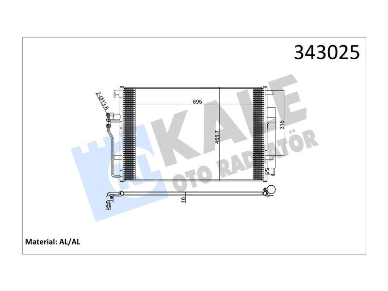 KONDENSER SPRINTER 216 224 210CDI 211 CDI 213 CDI 215 CDI 216 CDI 224 316 324 AL AL - KALE - OEM 68013633AA