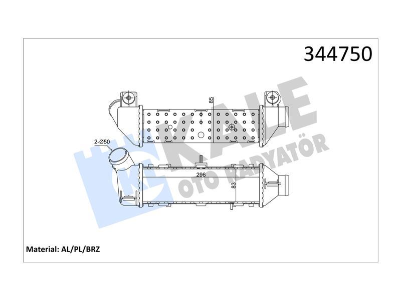 INTERCOOLER CADDY II 1.9TDI (96-04) POLO CLASSIC 1.9TDI (96-02) CORDOBA IBIZA II 1.9TDI (96-99) AL P - KALE - OEM 6K0.145.805