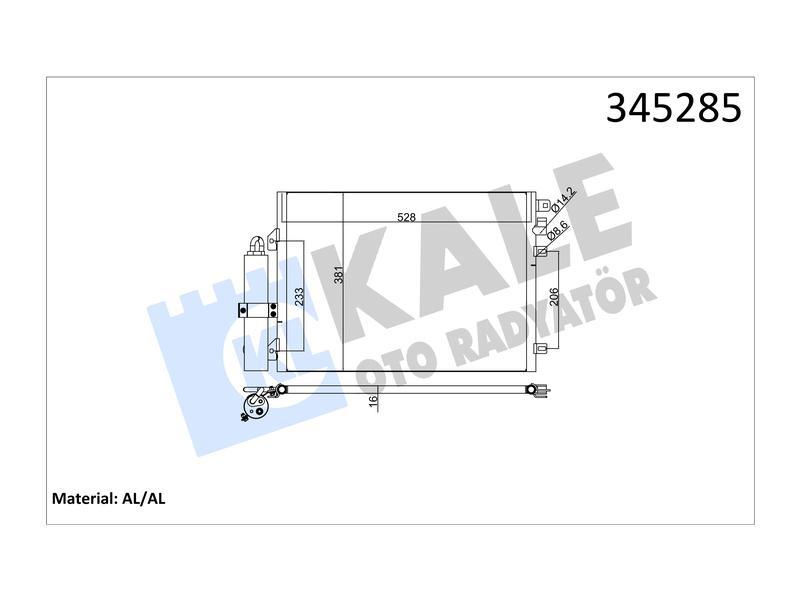 KONDENSER SANDERO 1.4I-1.6I 16V BENZINLI (08+) LOGAN I 1.4I-1.6I (04+) AL AL - KALE - OEM 6001550660