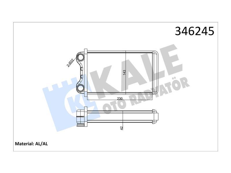 KALORIFER A4 1.6-1.8 (00-05) BENZ CLS SERISI (08-11) EXEO AL BRZ - KALE - OEM 8E1820031