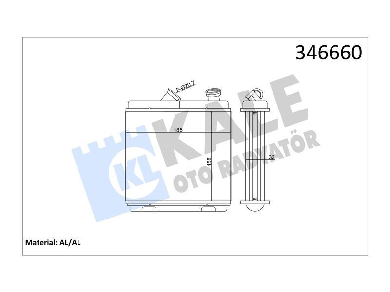 KALORIFER ASTRA F-CALIBRA A-VECTRA A AL BRZ - KALE - OEM 1618004