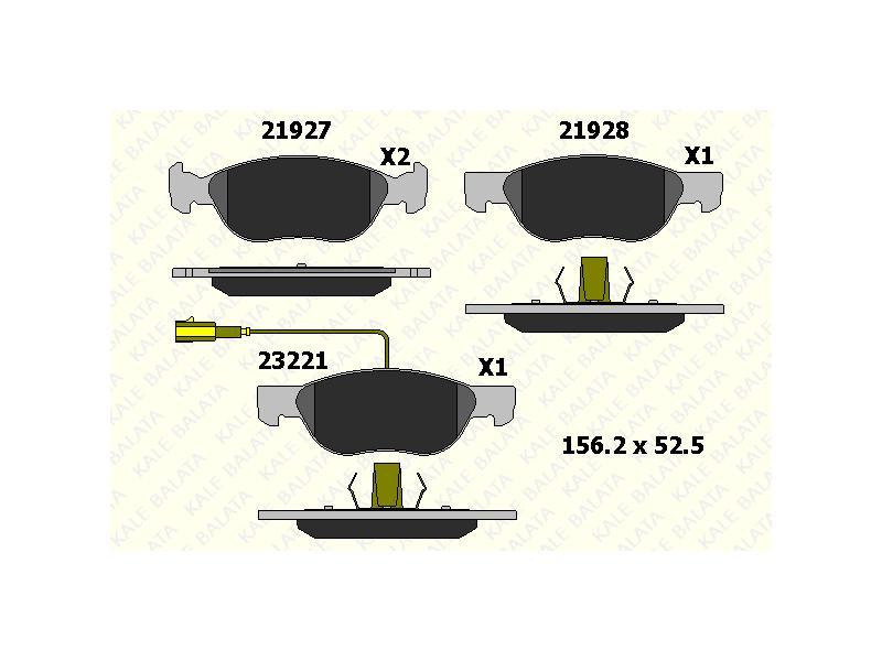 FREN BALATASI ON BRAVA BRAVO MAREA 96=> PUNTO 00=> FISLI - KALE BALATA - OEM 77362186