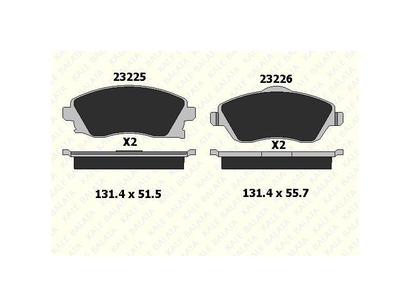 FREN BALATASI ON CORSA C COMBO 00=> MERIVA A => 03 TIGRA B 04=> - KALE BALATA - OEM 93370275