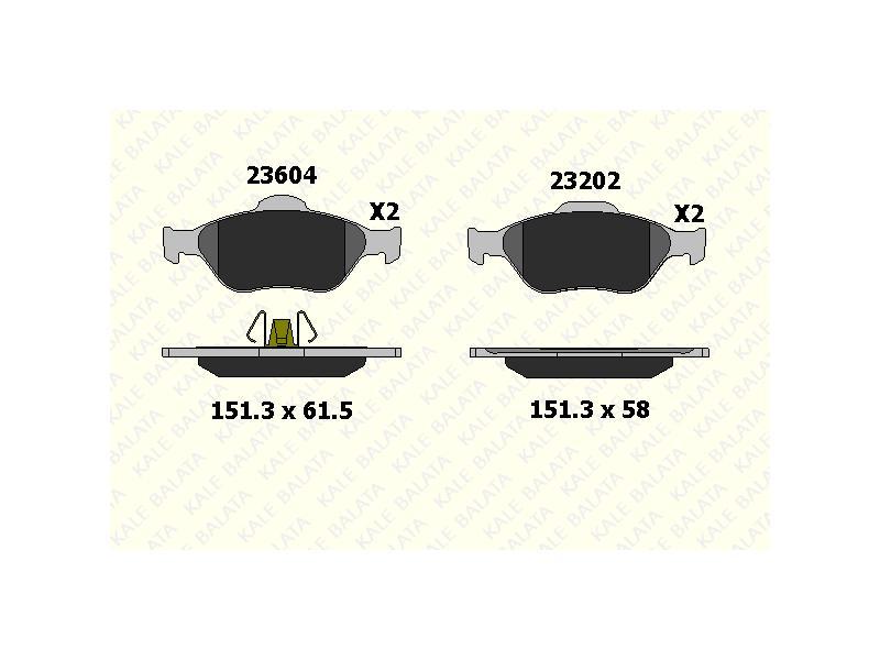 FREN BALATASI ON FIESTA 1.4TDCI ABSLI 00=> FUSION 02=> MAZDA 121 96=> MAZDA 2 03=> - KALE BALATA - OEM 1633674