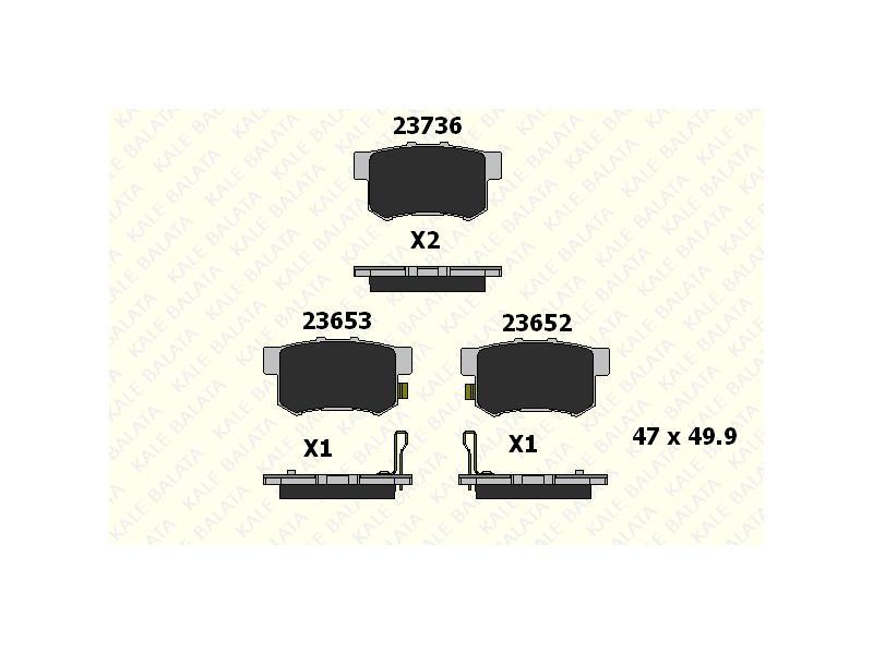 FREN BALATASI ARKA CIVIC CRV ACCORD FRV 93=> - KALE BALATA - OEM 43022SP0E01
