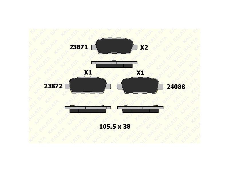 FREN BALATASI ARKA KOLEOS XTRAIL 2.0 2.2DCI 01=> INFINITI FX35 3.5 03=> FX45 4.5 03=> GRAND VITARA 2 - KALE BALATA - OEM 440608H385
