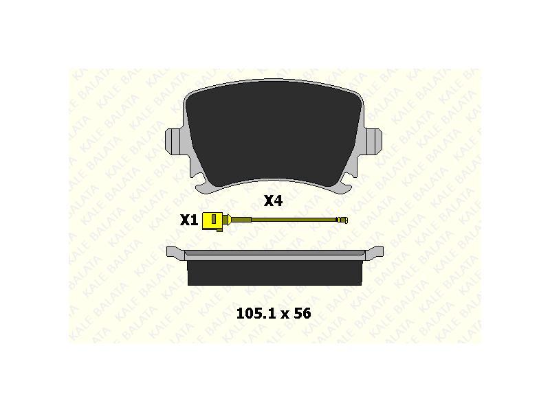 FREN BALATASI ARKA GOLF PASSAT CADDY LEON OCTAVIA SUPERB A3 TT FISLI - KALE BALATA - OEM 1K0698451B