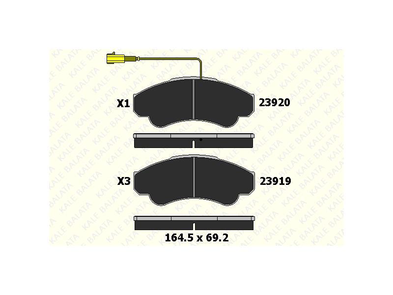 FREN BALATASI ON (FISLI) DUCATO BOXER JUMPER - KALE BALATA - OEM 4252.45