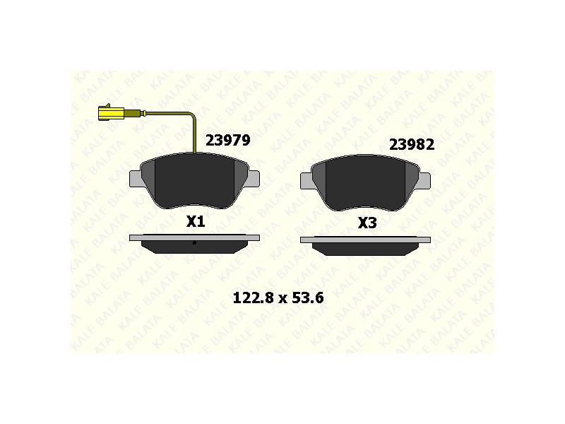 FREN BALATASI ON ALBEA-PALIO-STILO-SIENA DOBLO 1.3 1.9 IDEA CORSA 1.3 07=> TEK FISLI - KALE BALATA - OEM 77362548