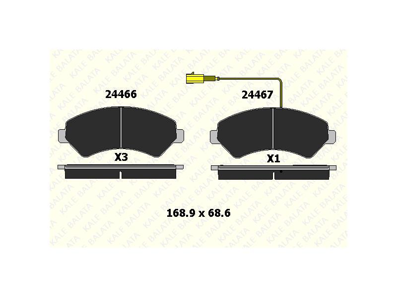 FREN BALATASI ON DUCATO BOXER JUMPER 2.2 HDI 06=> TEK FISLI — KALE BALATA KB-24466 190 05 ANS KD20 - KALE BALATA - OEM 4253.74