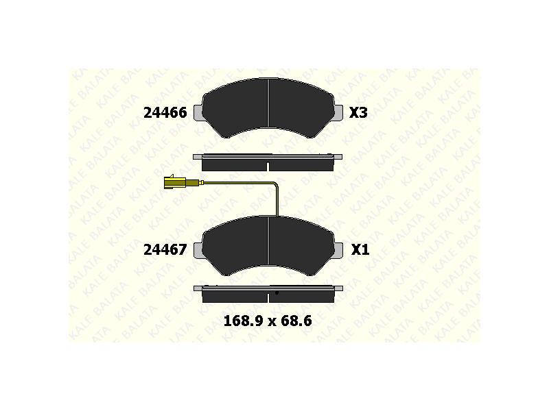 FREN BALATASI ON DUCATO BOXER JUMPER 2.2 HDI 06=> TEK FISLI — KALE BALATA KB-24466 190 15 ANS KD20 - KALE BALATA - OEM 1612433680