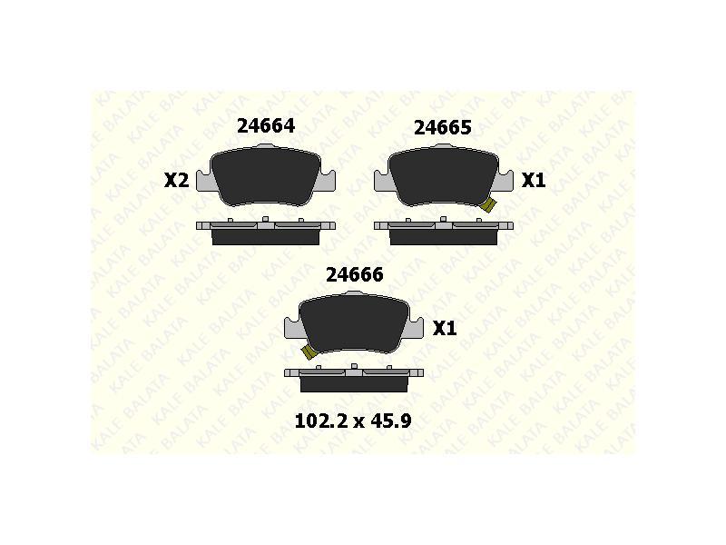 FREN BALATASI ARKA AURIS 2007 - COROLLA 2004 - D4D IKAZ KABLOLU - KALE BALATA - OEM 8660000770