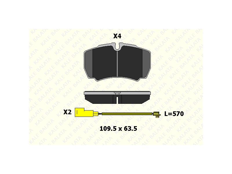 FREN BALATASI ARKA TRANSIT V347 JUMBO 3.2 TDCI 200 PS 07-14 ARKA CIFT TEKER IVECO DAILY III 20 L 14 - KALE BALATA - OEM 1501265
