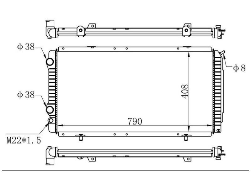 RADYATOR BOXER DUCATO JUMPER (97 02) 1.9D 2.5D 2.8HDI (AC+MEK) (790x408x26) - ORIS - OEM 1301N0