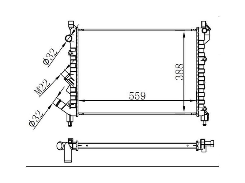 RADYATOR LAGUNA 1.6I 94> MT (559X388X26) - ORIS - OEM 7701038237