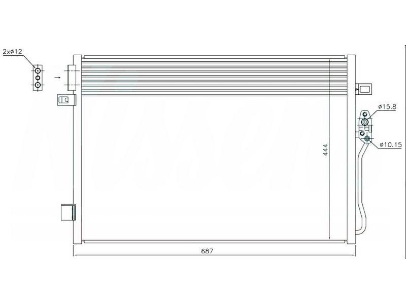KLIMA RADYATORU (KONDANSER) A M (690X461X16) FREEMONT 2011> 940379 - ORIS - OEM 68038244AA