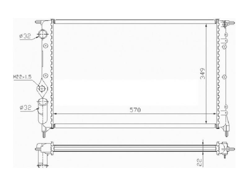 RADYATOR 19 1.4I 1.7I 1.8I 88> 63925 MT (570X378X23) - ORIS - OEM 7700816323