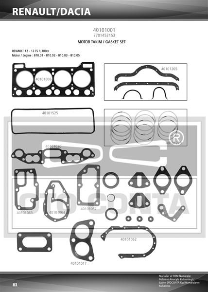 MOTOR TAKIM CONTA R12 1.3 LPGLI SKC OZEL TAKVIYELI - OTOCONTA - OEM 7701459631