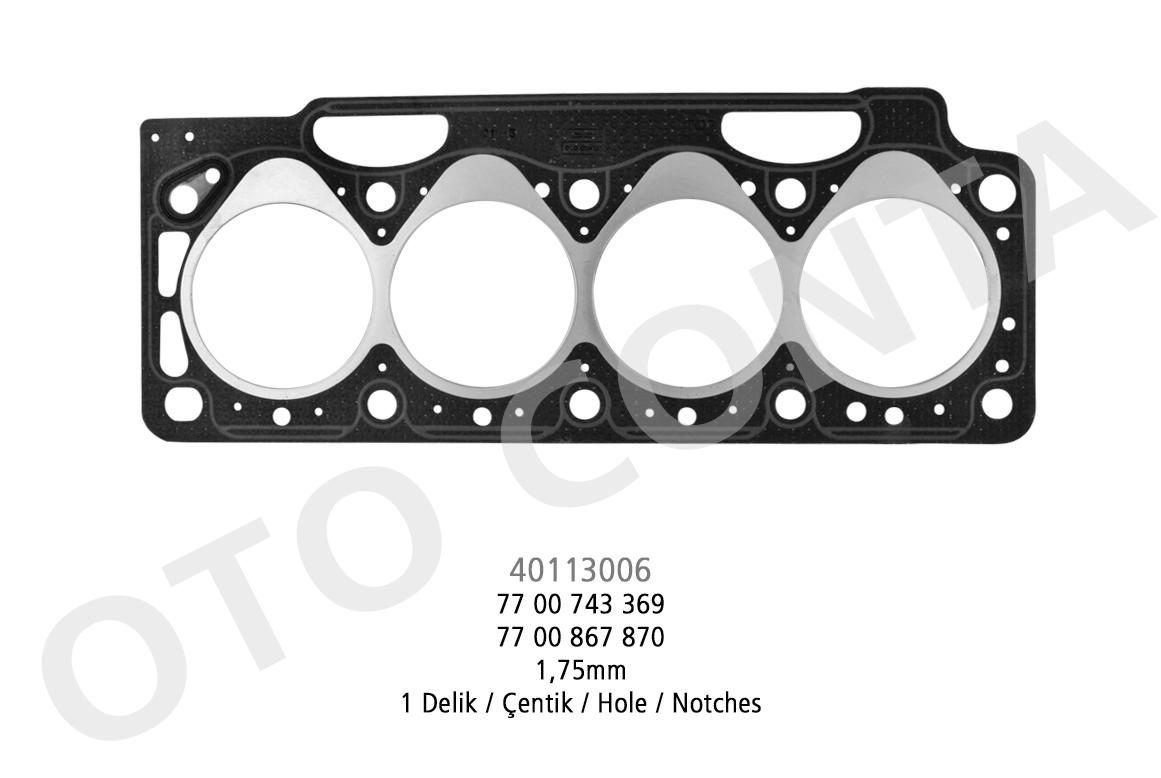 SILINDIR KAPAK CONTA R19 EXPRESS CLIO MEGANE 1.9 3 DELIK 1.75MM F8Q - OTOCONTA - OEM 7700743369