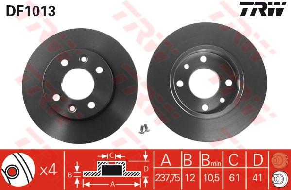 FREN DISKI ON (DELIKSIZ ) R9-R11-R19 CLIO I 91> CLIO II 98> MEGANE I 96> TWINGO 96> CLIO SYMBOL 00> - TRW - OEM 7701204282