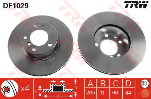 FREN DISKI ARKA DUZ 5 BIJON LAGUNA - TRW - OEM 7700800003