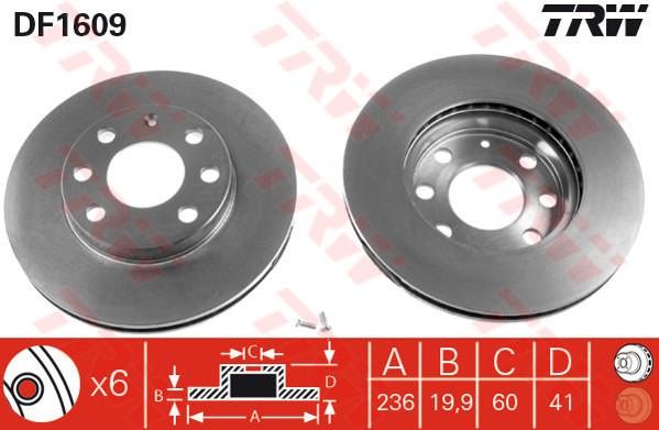 FREN DISKI ON HAVALI CORSA B ASTRA F VECTRA A ASCONA C COMBO 94-01 AVEO 06=> KALOS 05=> - TRW - OEM 569014