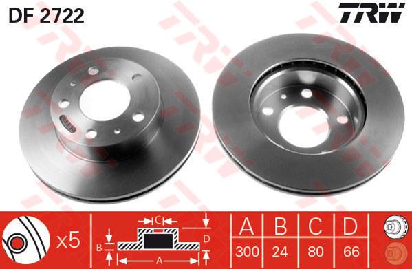 FREN DISKI ON HAVALI DUCATO JUMPER BOXER 94=> (300x24x5DELİK) - TRW - OEM 71739637