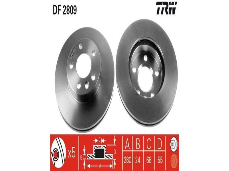 FREN DISKI ON (HAVALI) TRANSPORTER T4 CARAVELLE - TRW - OEM 7D0615301A