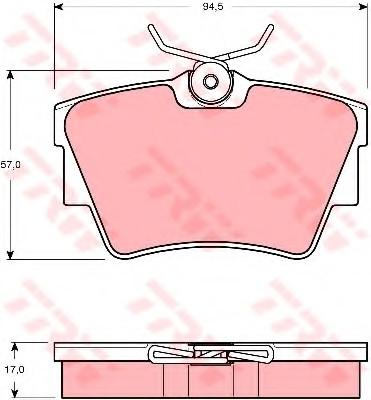 FREN BALATASI ARKA TRAFIC VIVARO PRIMASTAR 06=> - TRW - OEM 7701054772