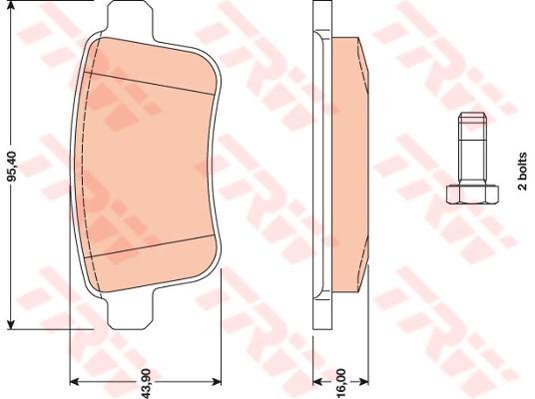 FREN BALATASI ARKA KANGOO 2010> CITAN W415 2012> - TRW - OEM 440604876R
