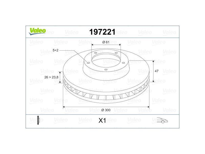 FREN DISKI ON RENAULT LAGUNA II 01=> 300 MM 5 BIJON - VALEO - OEM 7701206614