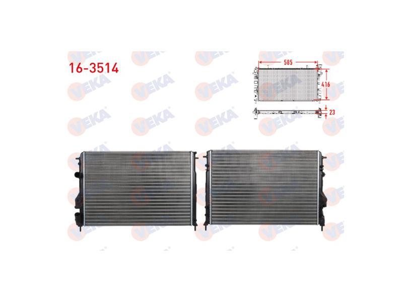 RADYATOR MEGANE I SCENIC 1.4 1.6 1.8 2.0 16V (AC+MEK) LOGAN 1.5 DCI (586x415x23) - VEKA - OEM 7700425842