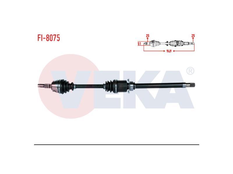 KOMPLE AKS SAG ON FIORINO (225) 1.3 MJT A-T UZUNLUK 949 mm 2008-2013 - VEKA - OEM 46308043