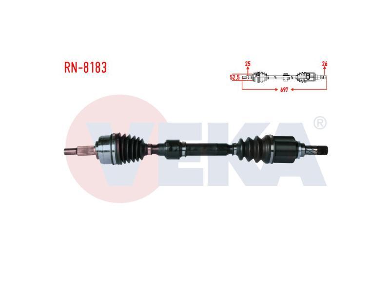 AKS KOMPLE SOL MEGANE IV 1.3 TCE EURO 6 742mm - VEKA - OEM 391009996R