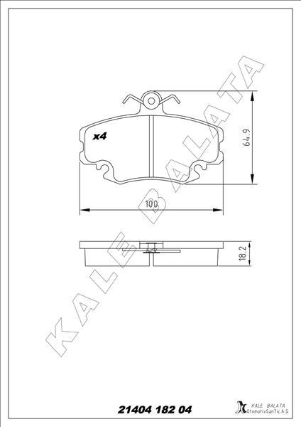 ÖN BALATA DACIA LOGAN 04> SANDERO 08> TWİNGO II 07> 1.4-1.6-1.5dCi - KALE - OEM 6001547911