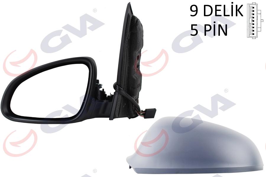DIŞ DİKİZ AYNASI SOL ASTRA J 09> ELEKTRİKLİ+ISITMALI+ASTARLI+ASFERİK 5 FİŞ VM-973EHPAL - GVA - OEM 1428452