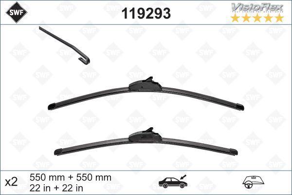 SILECEK SUPURGESI TAKIMI 550mm / 550mm LAND ROVER DISCOVERY III-IV L319 RANGE ROVER P38A L320 SWF - VALEO - OEM LR018367