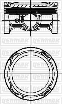 PISTON+SEGMAN STD ACCENT BLUE/I20 11-> 1.4 BENZINLI 72 MM G4LC  ( 6 ILERI ) 72MM  #### - YENMAK - OEM 2304103AA0