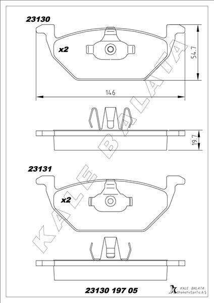 ÖN BALATA GOLF IV BORA (97-6.05) POLO 99=> OCTAVIA 97=>LEON TOLEDO 99-06 IBIZA 02=> - KALE - OEM 1J0698151A