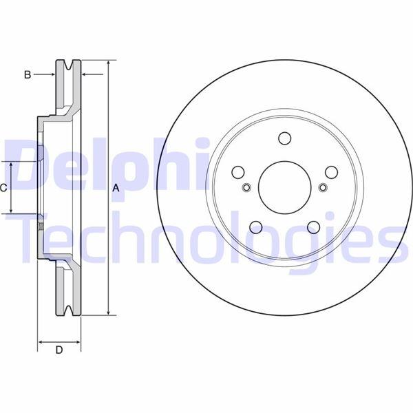 ÖN FREN DİSKİ (HAVA KANALLI) TOYOTA CH-R 1.2L 8NRFTS NGX10 16-> 1.8L 2ZR-FXE HYBRID ZYX10 ZYX11 16-> - (299 çap X 5 bijon) Takım disk fiyatıdır - DELPHI - OEM 43512F4010