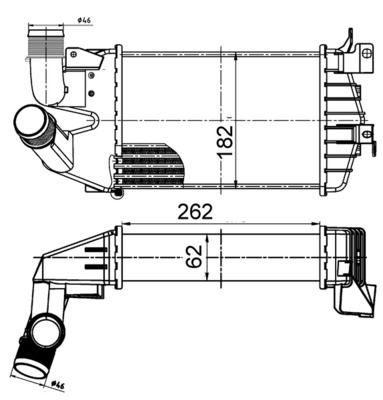 TURBO RADYATÖRÜ (INTERCOOLER) ASTRA H-ZAFIRA (AL/PL/BRZ) (262x181.5x62) - MAHLE - OEM 6302072