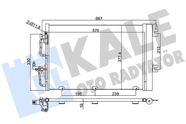 KLIMA RADYATORU ASTRA H-ZAFIRA B (AL/AL) (590X380X16) (KURUTUCU ILE) - KALE RADYATOR - OEM 93178958