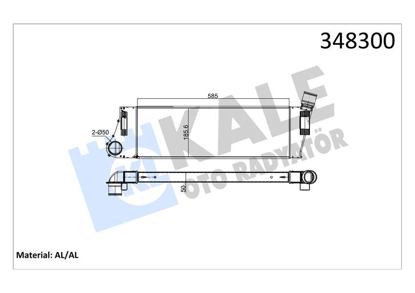 TURBO RADYATORU (INTERCOOLER) MEGANE II SCENIC II 1.5DCI-1.9DCI (AL-PL-BRZ) (586X187X40) - KALE RADYATOR - OEM 8200700172